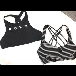 Roxy and Victoria Secret Sports Bra’s Black and White XS